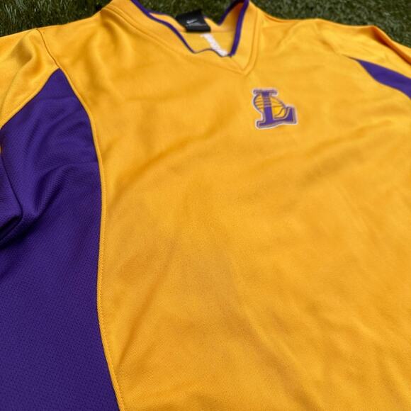 Vintage Nike Dri Fit NBA Los Angeles Lakers Y2K Warm Up Jersey Team Apparel XL - Picture 7 of 10